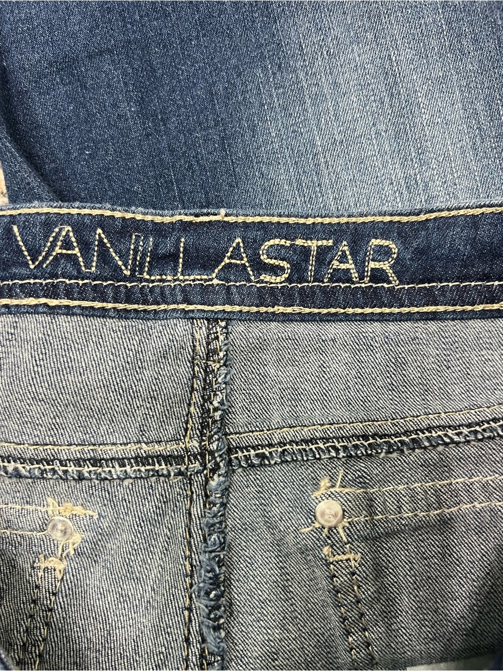 Vanilla Star Capri Jeans Crochet Flap Pocket Stretch Denim Women’s Size 11 - Picture 14 of 16